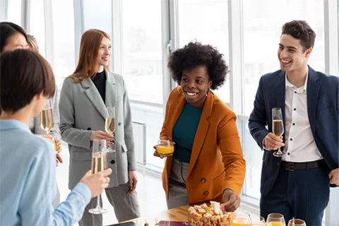 Guests at a corporate networking event